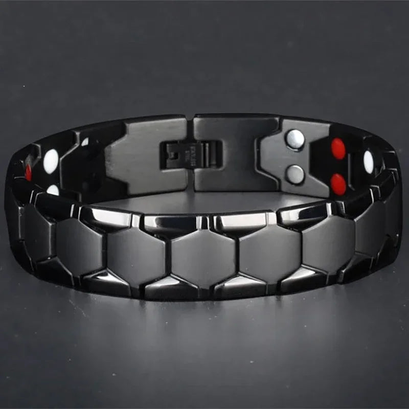 Men Braided Magnetic Bracelet Arthritis Health Energy Bracelet