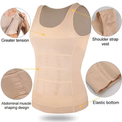 Men's Compression Body Shaper Vest Slimming Tank Top Waist Trainer Belly Control Undershirt Shapewear Sleeveless Soft Shirt